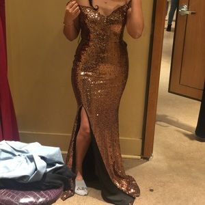 Shimmer gold dress (WINDSOR)